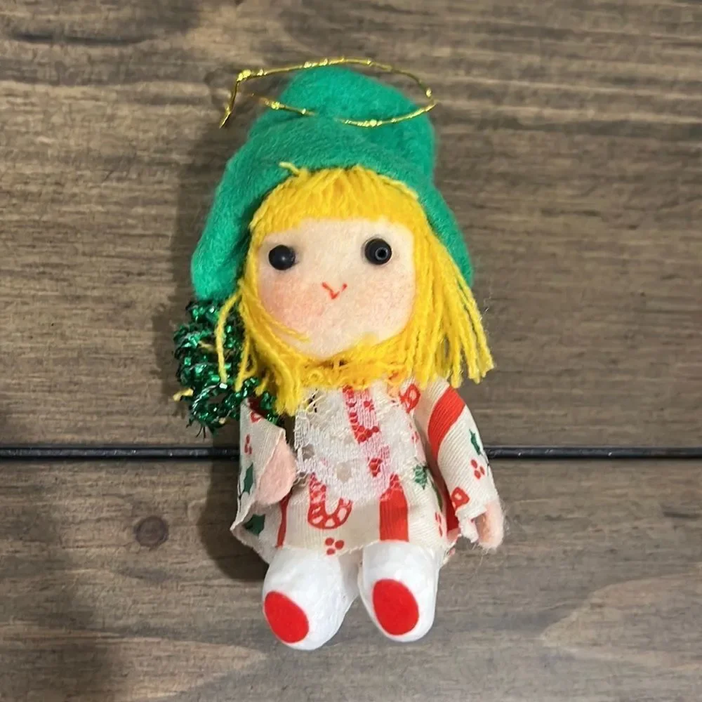 Lot of 6 vintage girl Christmas ornaments